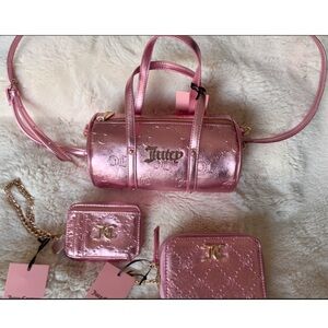 JUICY COUTURE Pink Metallic  Barrel Bag Set✨